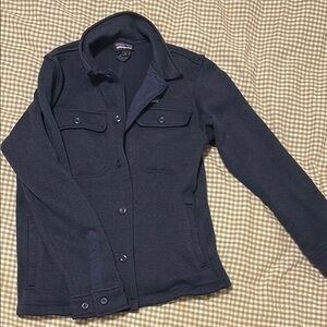 Patagonia Blue Utility Jacket with Collared Neckline